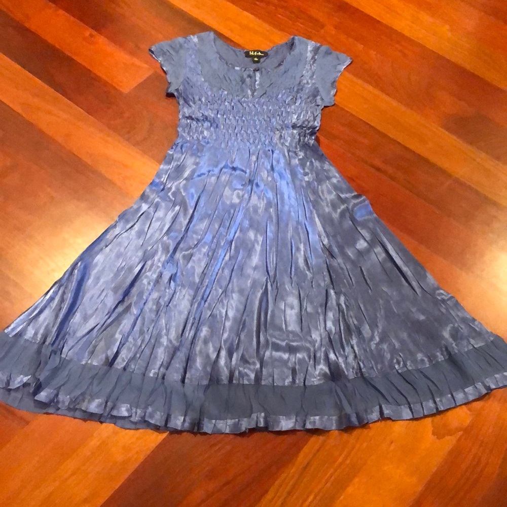 Elegant Blue Short Sleeve Dress